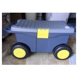 Small rollling tool cart with seat