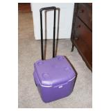 Purple Coleman Ice Chest with wheels and handle