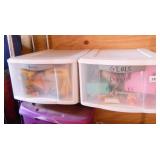 Plastic Drawer totes (2) with toys