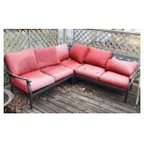 Red Outdoor L-shaped Furniture and cushions