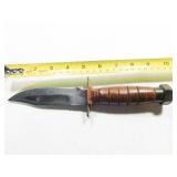 Military fixed blade, leather