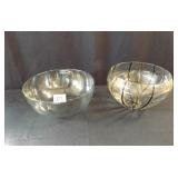 Large Clear Glass Bowls (2)