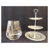 Clear Glass Décor, Layered Serving Tray
