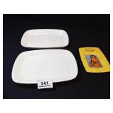 Frontier Airlines Dishes, Yellow Ashtray (3)