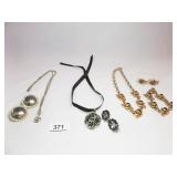 Necklace, Clip Earring Sets (3) one Bracelet