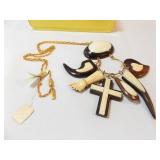 Wood, Bone Necklace made in Brazil