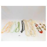 Shells, Beads, Plastic, Wood Necklaces (9)