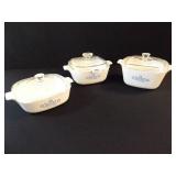 Corning Blue Cornflower with Lids (3)