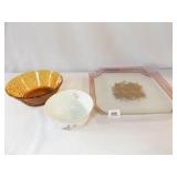 Platter, Gold Glass Bowl, Avon Bowl (3)