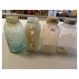 Canning Jars; Atlas; (2)-Blue Jars; (2)-Clear Jars
