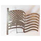 Patriotic Metal Art Flag 22" x 18"