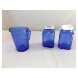 Cobalt Blue Temple Pitcher, Salt & Pepper