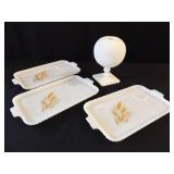 Milk Glass Snack Trays, Décor Piece (4)