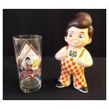 Big Boy Rubber Toy Bank, Glass