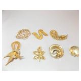 Gold Tone Pins Brooches (7)