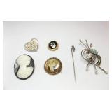 Photo, Cameo, Other Pins Brooches (6)