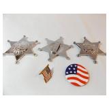 Faux Deputy Sherriff Pins, Flag Pins (5)
