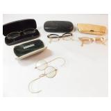 Eyeglasses, 3 Vintage (4) with Cases