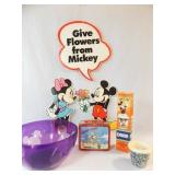 Mickey Mouse Bowl, Sign, Cups, More