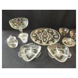 Clear Glass Serving, Décor Pieces (9)