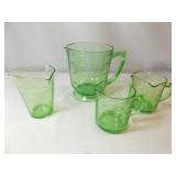Green Glass Measuring Pieces (4)
