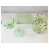 Green Glass Pieces (5)