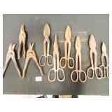 Tin Snips & Assorted Cutters; (9)