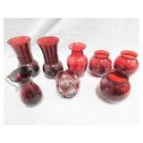 Red Vases, Misc. Glassware