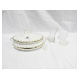 Decorative Bowl w/Lid, Clear Glass Vase & Bowls
