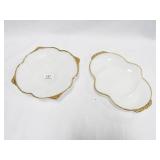 FireKing Tray & Bowl w/Gold color Trim