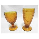 Amber Tiara Glass Drinking Glasses