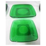 Forest Green Glass Stemware, Plates & Cups