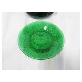 Forest Green Glassware, Plates, Bowls