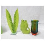 Misc. Decorative Green Glass Vases