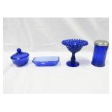 Blue Glass Bowls, Cups & Jars