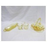 Yellow Glassware Serving Pieces (4)