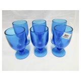 Blue Stemware Drinking Glasses (6)