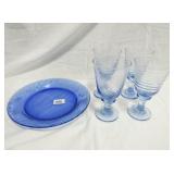 4 Stemware Cups, 10" plate