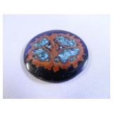 Walnut w/Turquoise Inlay Round