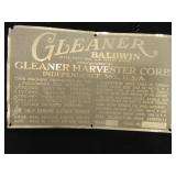 Gleaner Baldwin Metal Sign