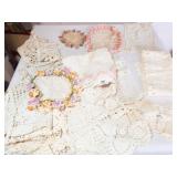 Crocheted Doilies, Linens (15+)