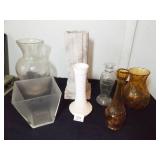 Vases (7) - variety sizes, colors
