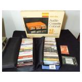 Cassette Tapes (30+), Holders/Cabinet