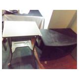 Metal Green Desk w/ Wheels, Black Cabinet