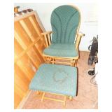 Wood Glider and Footstool