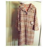 Vintage Plaid Wool (?) Coat