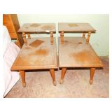 Wood End Tables (2) 22" tall x 25" x  17"