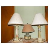 Lamps (3) - Onyx Type Base on Two