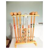 Wood Croquet Set w/ 5 Mallets