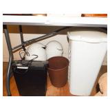 Trash Cans (4), Shredder, Hamper